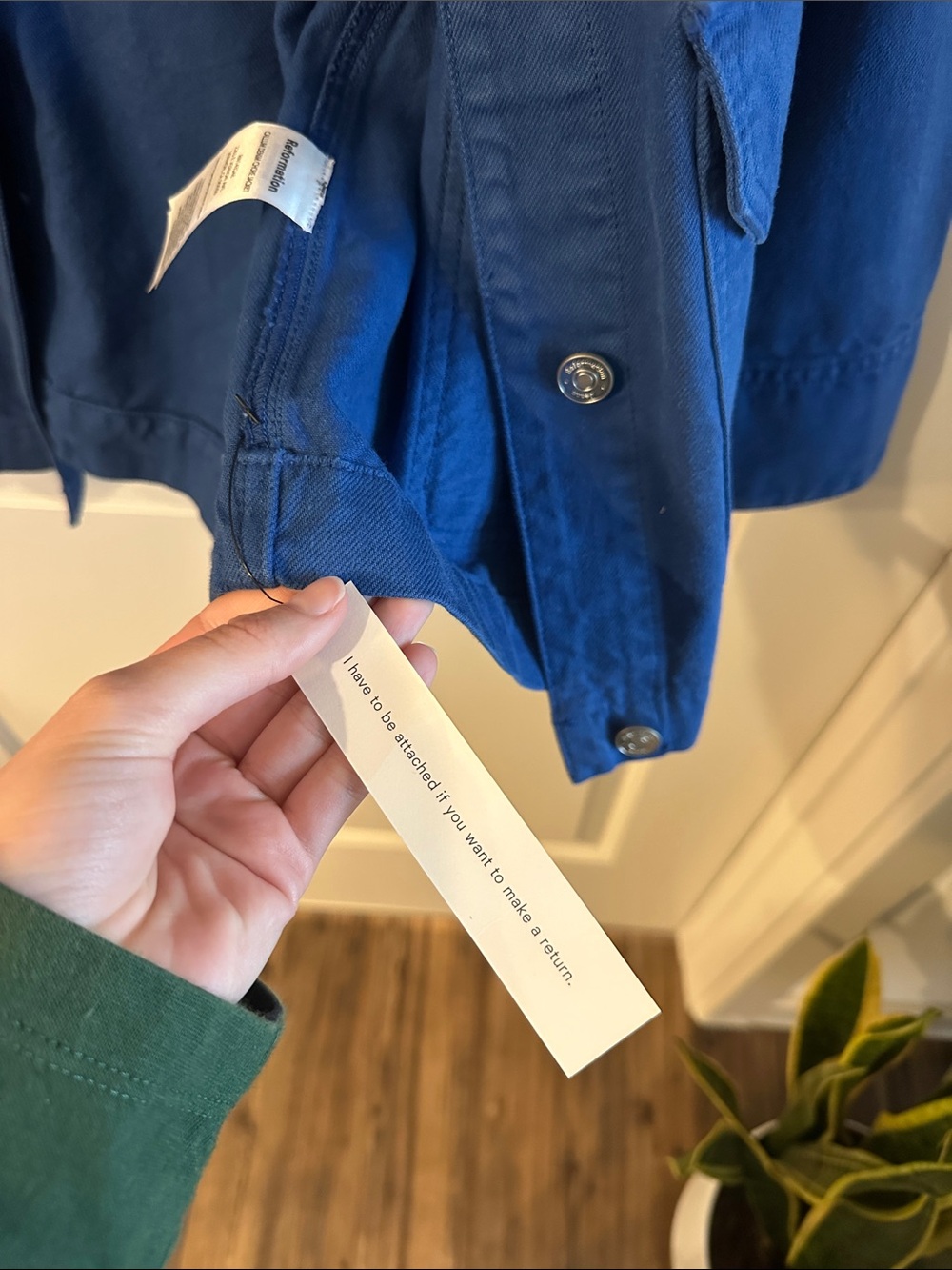 Reformation Callum Denim Chore Jacket Blue - Size S - Picture 5 of 6